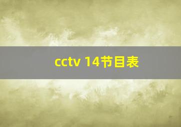 cctv 14节目表